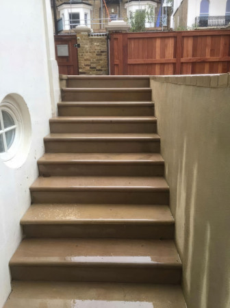 wentworth landscaping rendered external steps hardwood gate