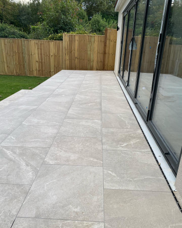 wentworth landscaping porcelain paving bifold doors