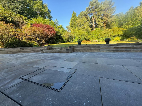 wentworth landscaping slate porcelain patio garden design