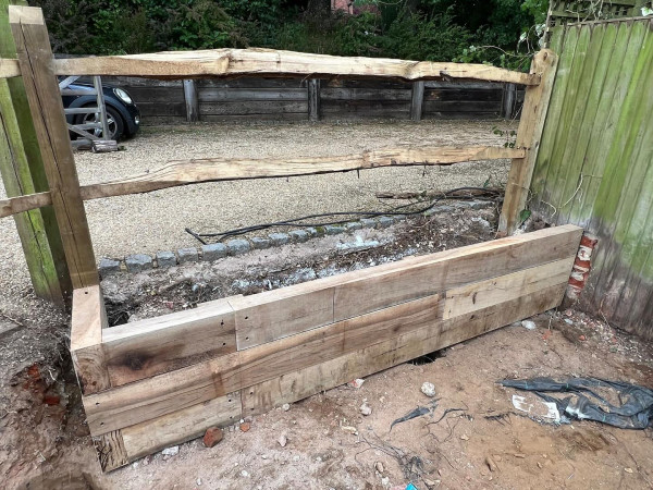 wentworth landscaping timber retaining wall groundworks