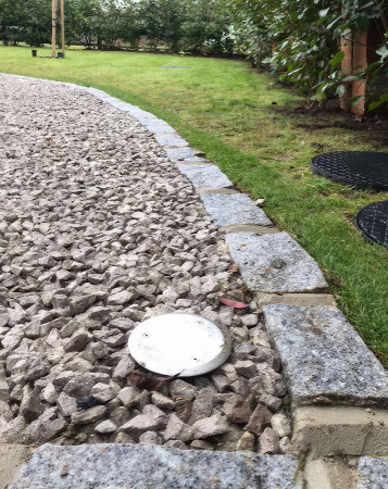 Wentworth Landscaping Gravel Drainage Channel with Granite Sett Edging