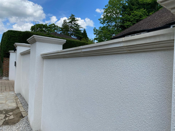 wentworth landscaping rendered boundary wall pillars