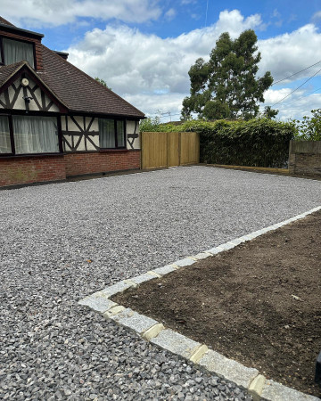 wentworth landscaping gravel driveway tudor property