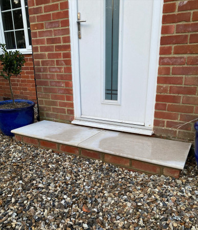 wentworth landscaping sandstone doorstep gravel front garden