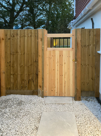 Wentworth Landscaping Timber Side Gate with Closeboard Fence and Gravel Garden
