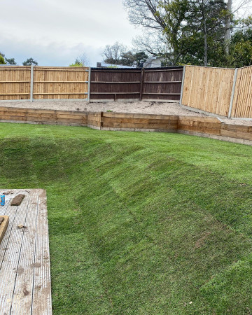 wentworth landscaping turfing lawn sleeper retaining wall