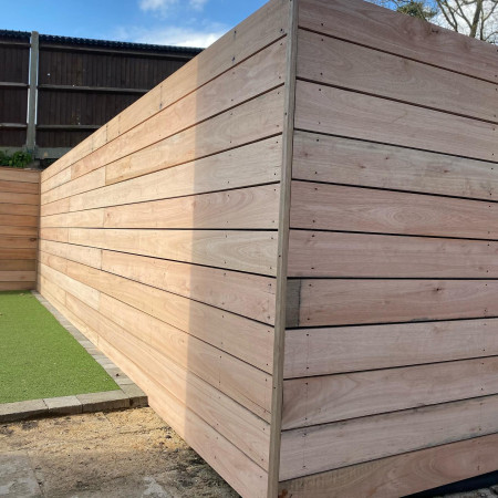 wentworth landscaping horizontal cedar cladding fence