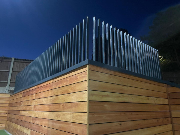 wentworth landscaping cedar cladding metal slatted topper
