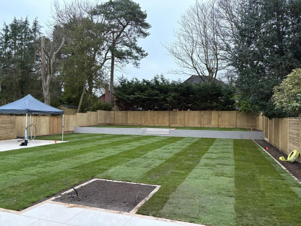 wentworth landscaping turfing new lawn fenced garden