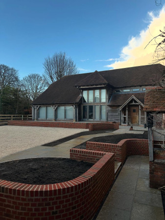 wentworth landscaping brick raised beds driveway hampshire