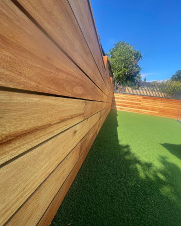 wentworth landscaping cedar cladding artificial grass lawn