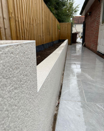 wentworth landscaping rendered wall porcelain paving passage