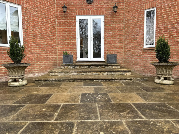 wentworth landscaping sandstone patio steps period property