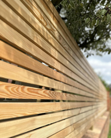 wentworth landscaping slatted timber fence installation
