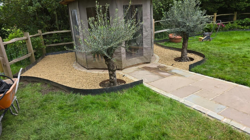 wentworth landscaping garden design olive trees gravel
