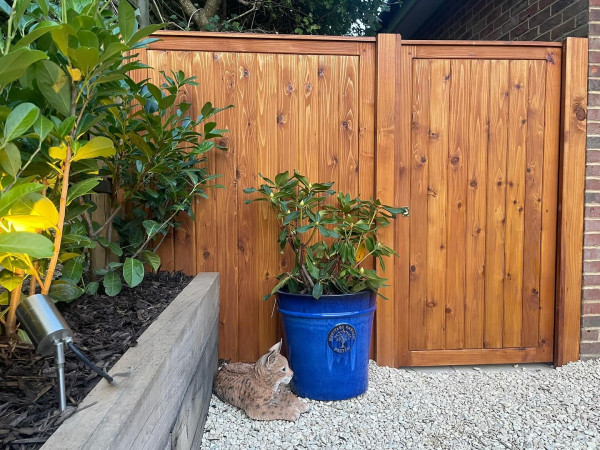 wentworth landscaping timber gate planting gravel garden