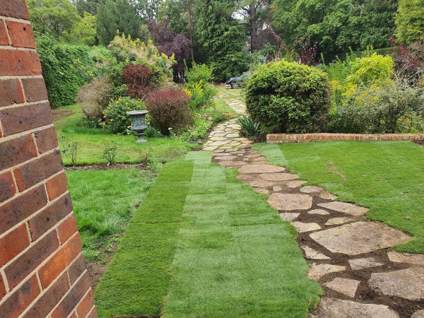 wentworth landscaping formal garden stone pathway lawn