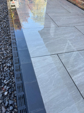 wentworth landscaping porcelain patio drainage channel