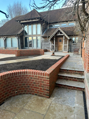 wentworth landscaping barn conversion brick raised beds